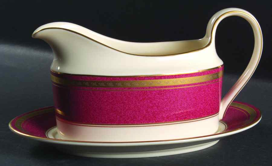 Imperial Ruby Gravy Boat & Underplate by Oscar De La Renta-1