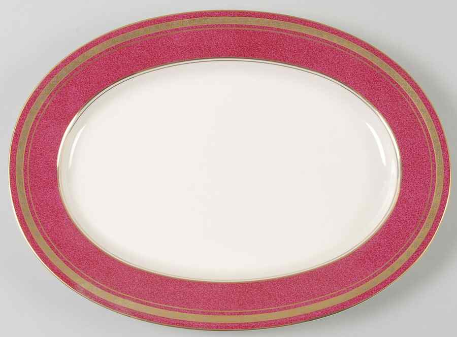 Imperial Ruby 14" Oval Serving Platter by Oscar De La Renta-1