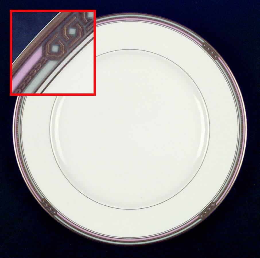 Insignia Pink Gray Dinner Plate by Oscar De La Renta-1