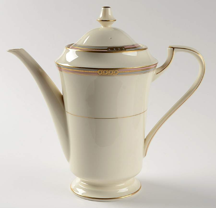 Insignia Pink Gray Coffee Pot & Lid by Oscar De La Renta-1