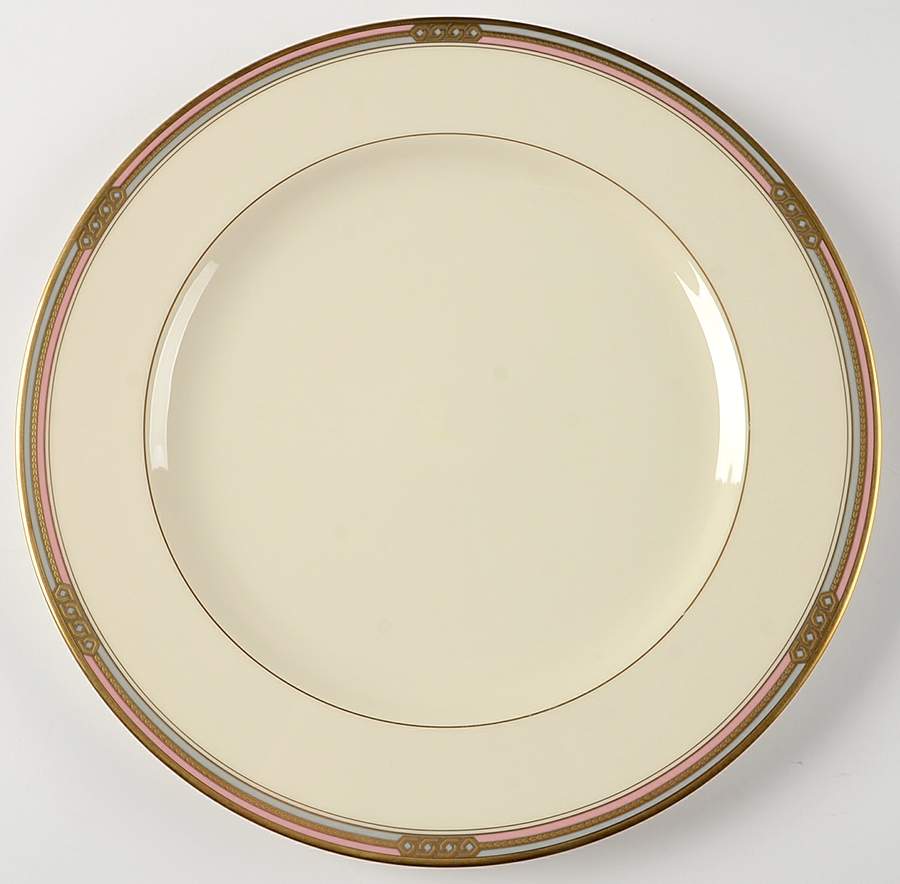 Insignia Pink Gray 12" Chop Plate (Round Platter) by Oscar De La Renta-1