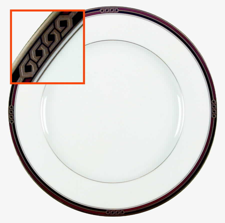 Insignia Red Black Dinner Plate by Oscar De La Renta-1
