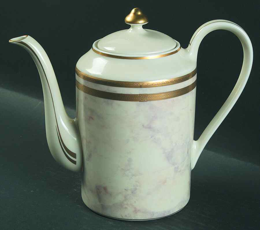 Ivory Travertine Coffee Pot & Lid by Oscar De La Renta-1