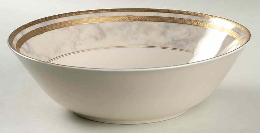 Ivory Travertine 10" Round Vegetable Bowl by Oscar De La Renta-1