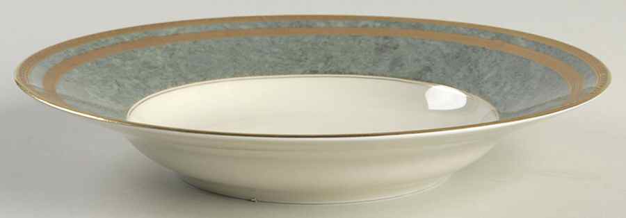 Jade Travertine Large Rim Soup Bowl by Oscar De La Renta-1