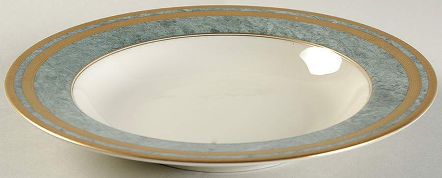 Jade Travertine Rim Soup Bowl by Oscar De La Renta-1