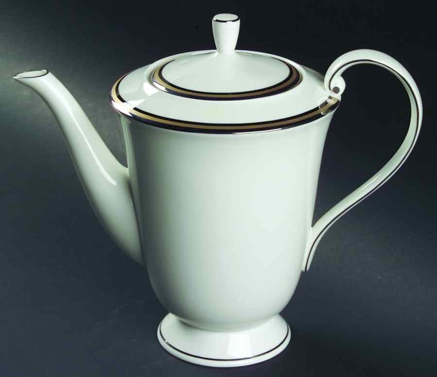 Mixed Media Black Coffee Pot & Lid by Oscar De La Renta-1