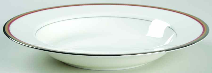 Mixed Media Red Rim Soup Bowl by Oscar De La Renta-1
