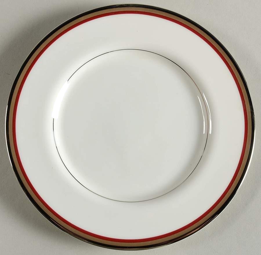 Mixed Media Red Bread & Butter Plate by Oscar De La Renta-1