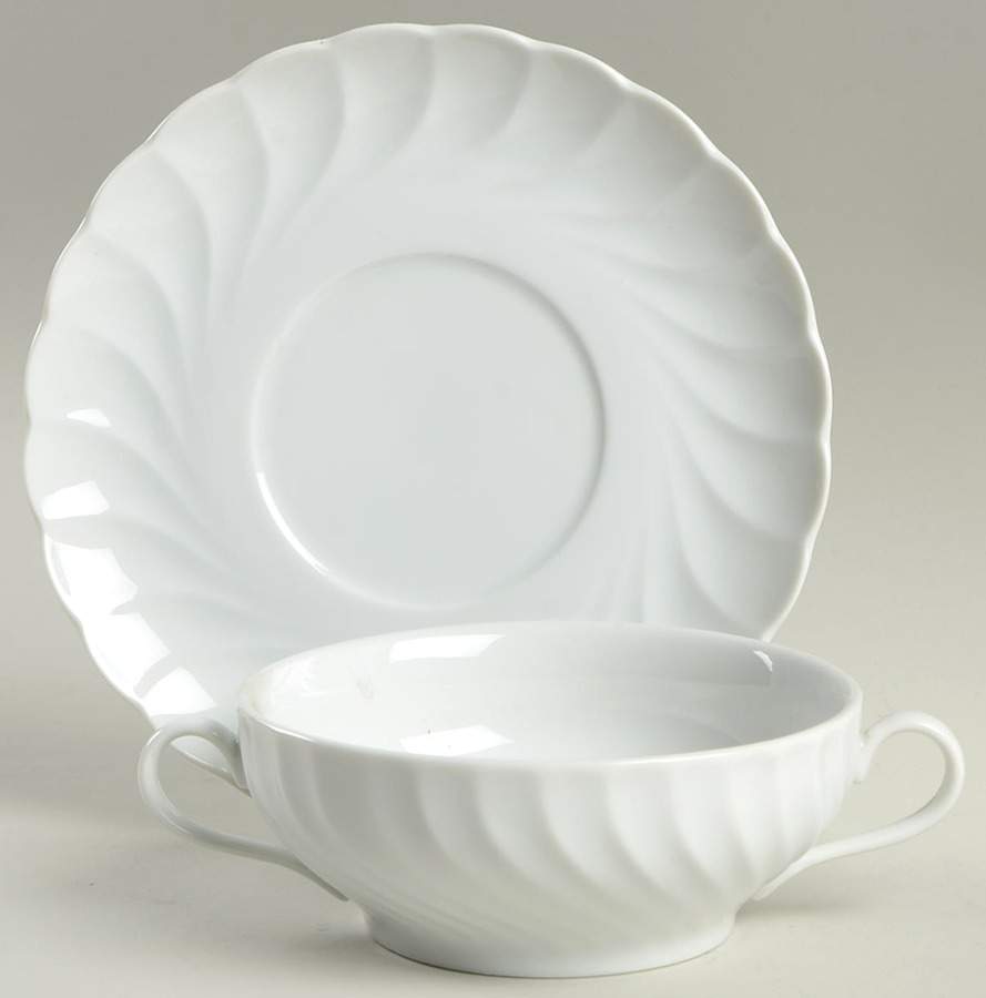 Oasis Flat Cream Soup Bowl & Saucer Set by Oscar De La Renta-1