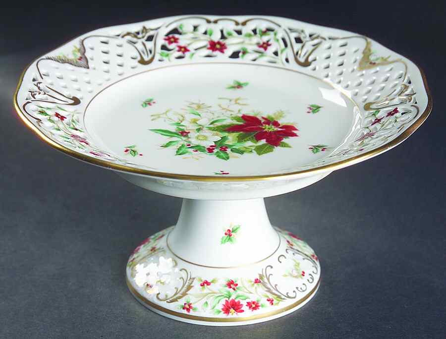 Poinsettia Footed Bon Bon by Oscar De La Renta-1