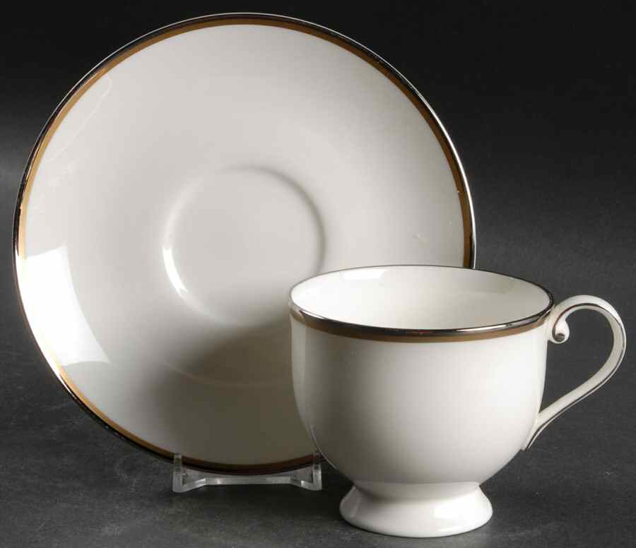 Precious Metals Footed Cup & Saucer Set by Oscar De La Renta-1