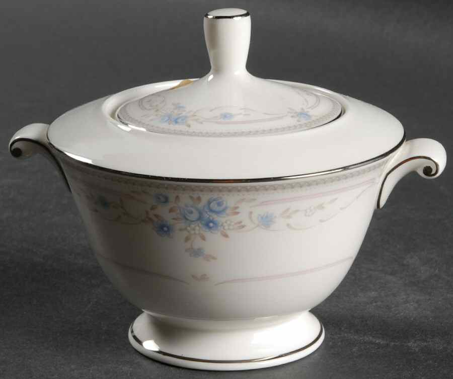 Rosanna Blue Sugar Bowl & Lid by Oscar De La Renta-1