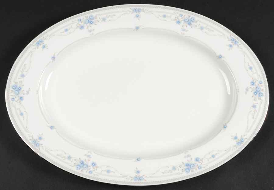 Rosanna Blue 15" Oval Serving Platter by Oscar De La Renta-1