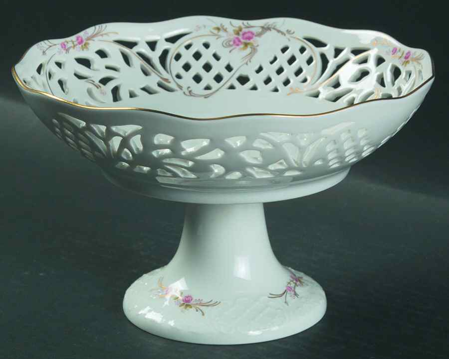 Rose Round Compote (Height X Width) by Oscar De La Renta-1