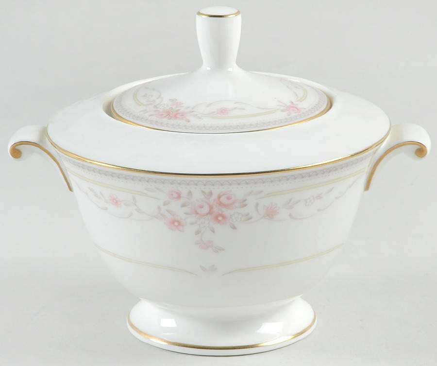 Rosanna Pink Sugar Bowl & Lid by Oscar De La Renta-1