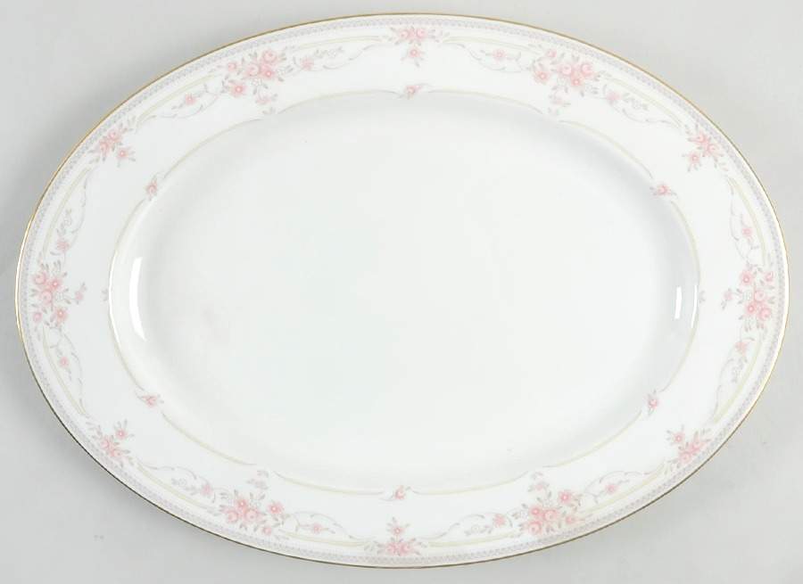 Rosanna Pink 15" Oval Serving Platter by Oscar De La Renta-1