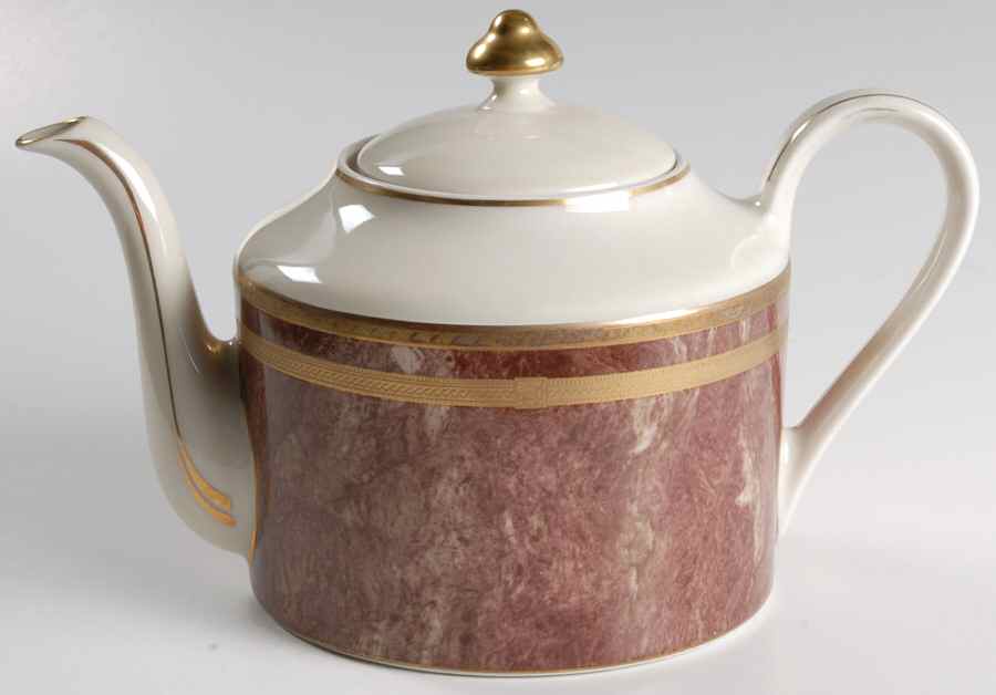 Rose Travertine Teapot & Lid by Oscar De La Renta-1