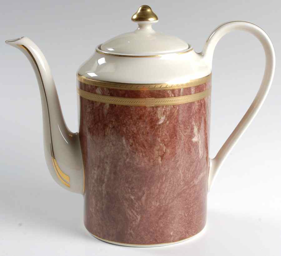 Rose Travertine Coffee Pot & Lid by Oscar De La Renta-1
