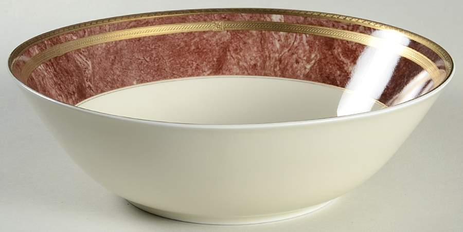 Rose Travertine 9" Round Vegetable Bowl by Oscar De La Renta-1