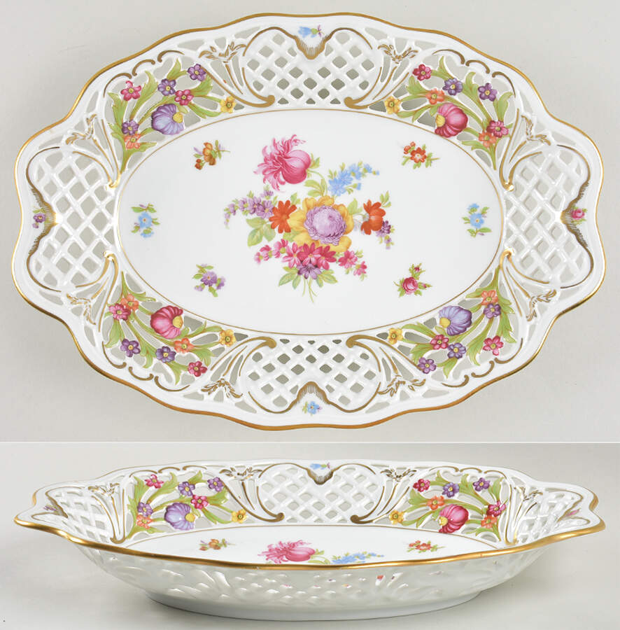 Royale 12" Pierced Oval Bowl by Oscar De La Renta-1