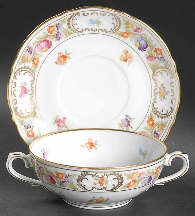 Royale Flat Cream Soup Bowl & Saucer Set by Oscar De La Renta-1