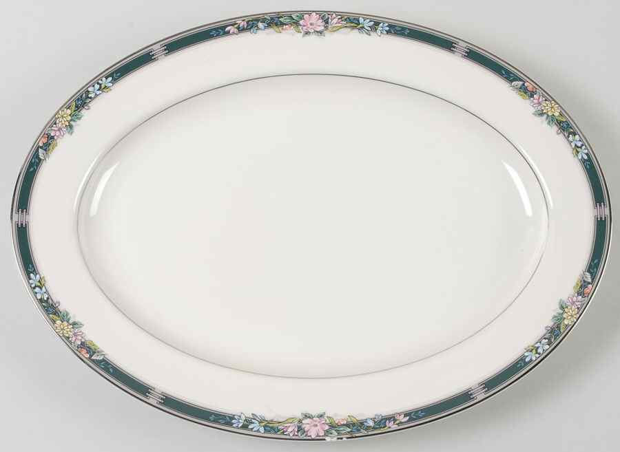 Twilight Bouquet 14" Oval Serving Platter by Oscar De La Renta-1