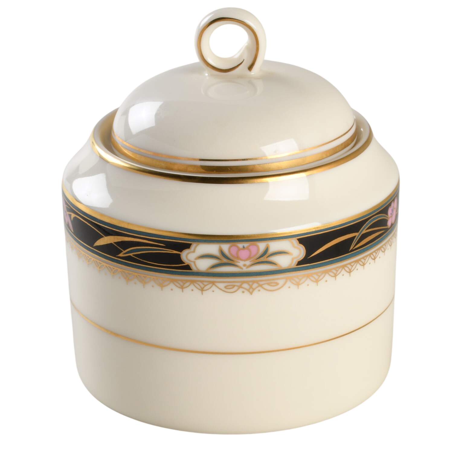 Villa Corsica Sugar Bowl & Lid by Oscar De La Renta-1