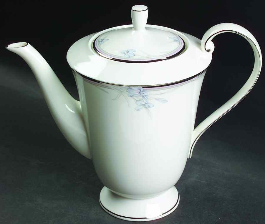 Vintage Blue Coffee Pot & Lid by Oscar De La Renta-1