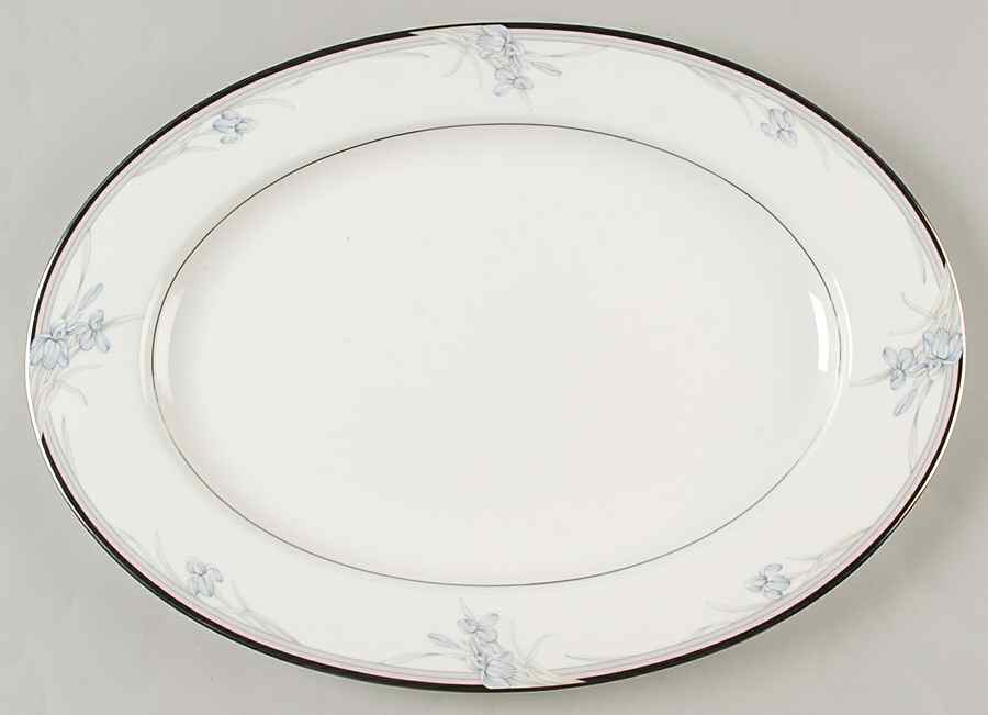 Vintage Blue 15" Oval Serving Platter by Oscar De La Renta-1
