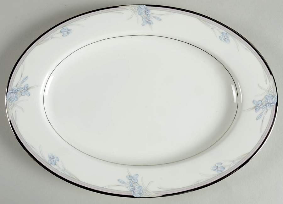 Vintage Blue 12" Oval Serving Platter by Oscar De La Renta-1