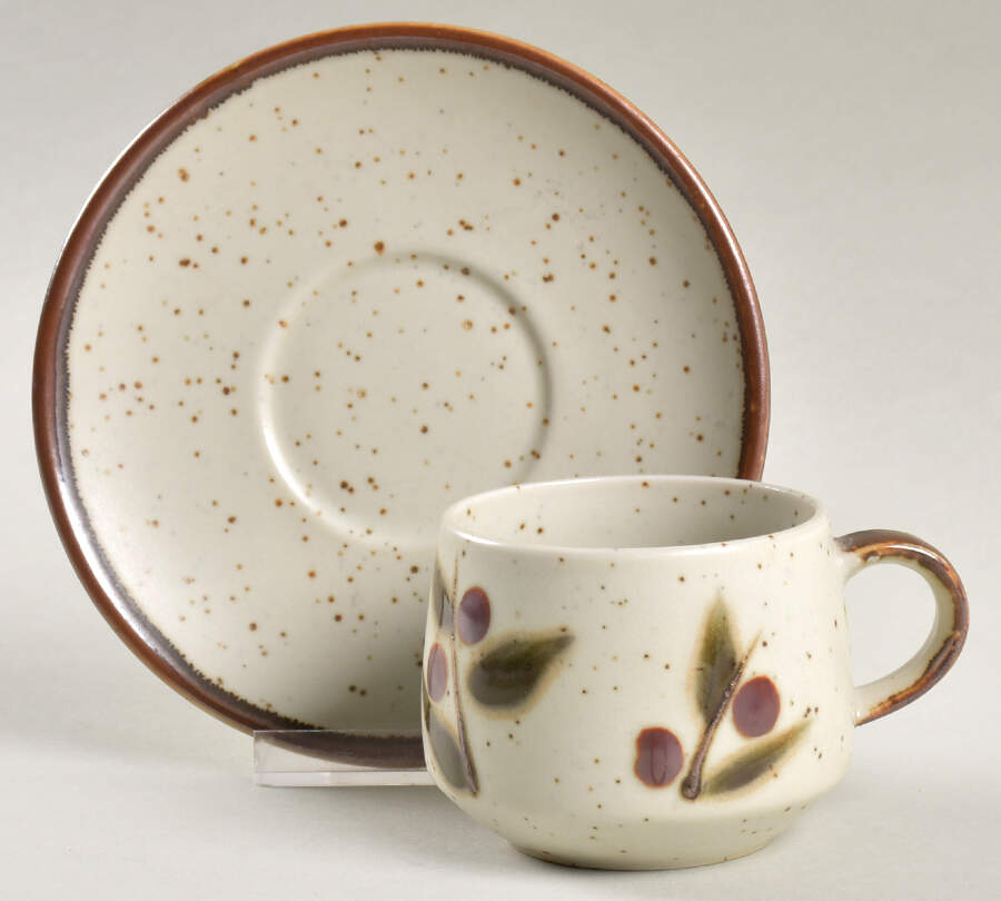Bittersweet Flat Cup & Saucer Set by Otagiri-1