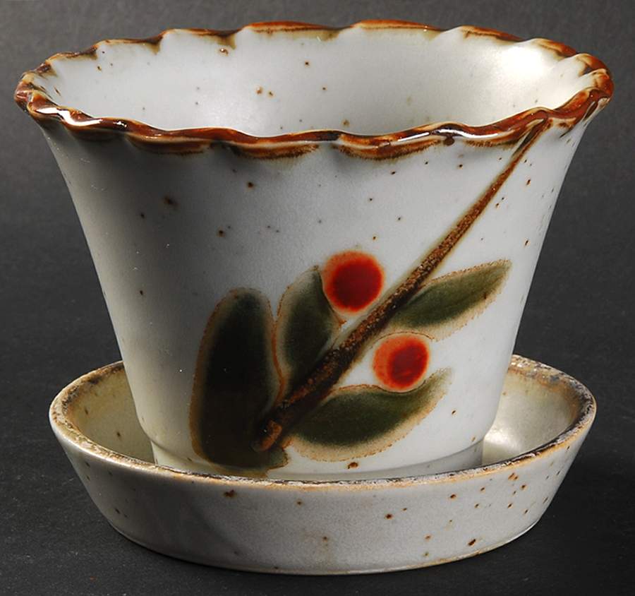 Bittersweet Small Flower Pot & Underplate by Otagiri-1
