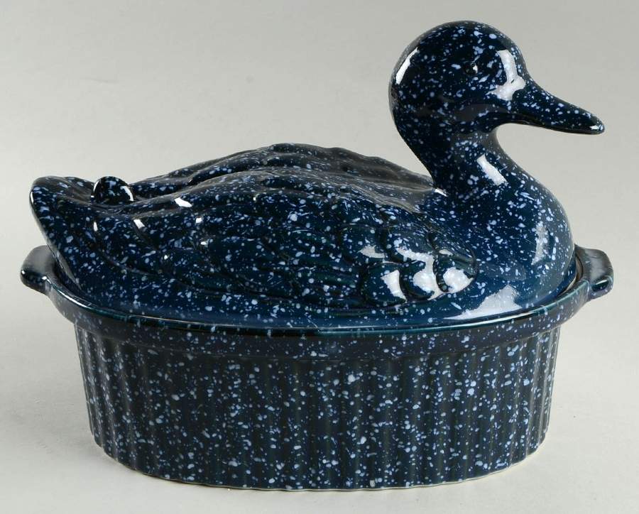 Blue Spackle 2.5 Qt Round Covered Casserole by Otagiri-1