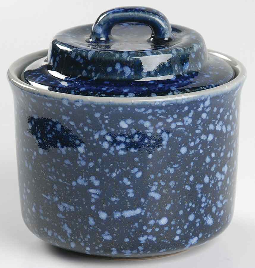Blue Spackle Sugar Bowl & Lid by Otagiri-1