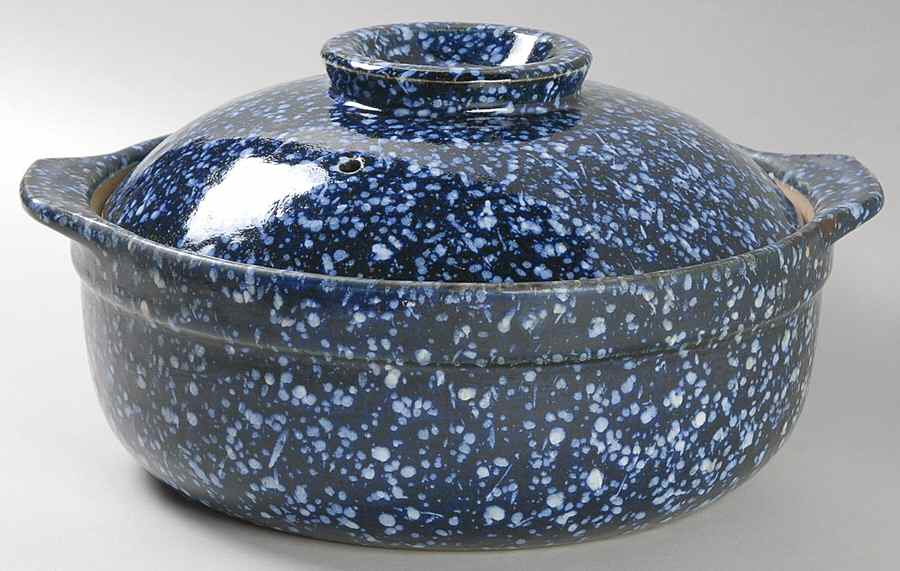 Blue Spackle 1.5 Qt Round Covered Casserole by Otagiri-1