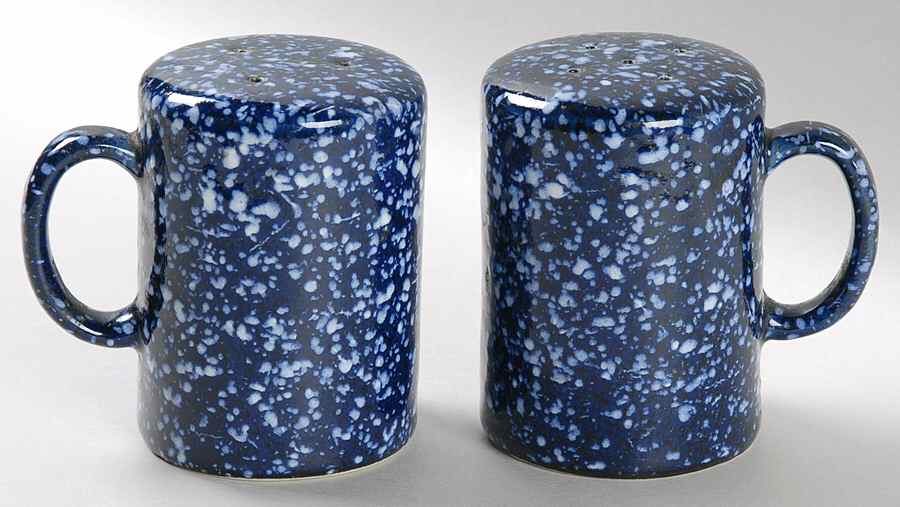 Blue Spackle Oversized Salt & Pepper Set by Otagiri-1