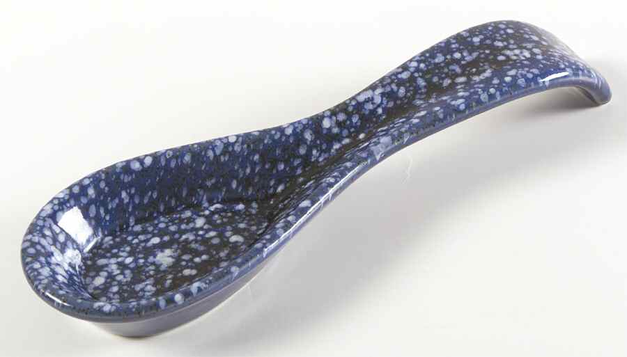 Blue Spackle Spoon Rest/Holder (Holds 1 Spoon) by Otagiri-1