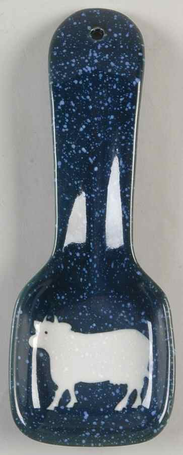 Blue Spackle Spoon Rest/Holder (Holds 1 Spoon) by Otagiri-1