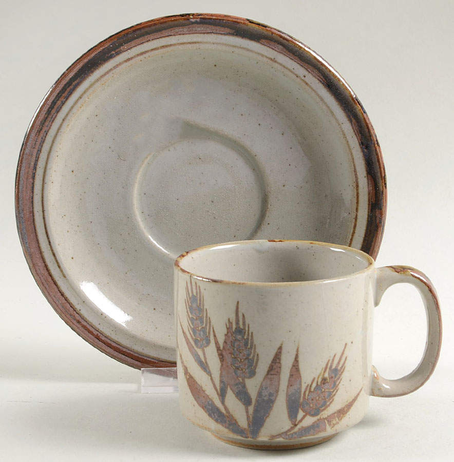 Harvest Flat Cup & Saucer Set by Otagiri-1