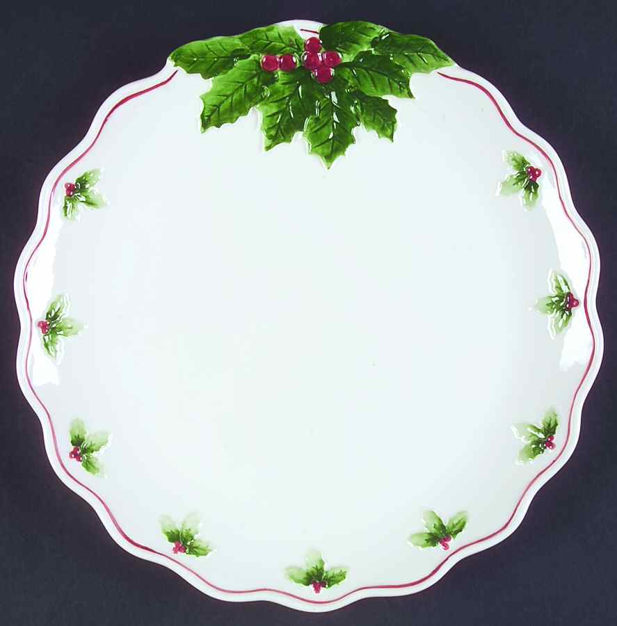Holly Cake Plate by Otagiri-1