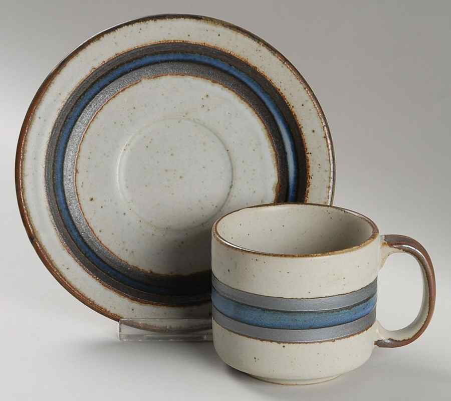Horizon Flat Cup & Saucer Set by Otagiri-1
