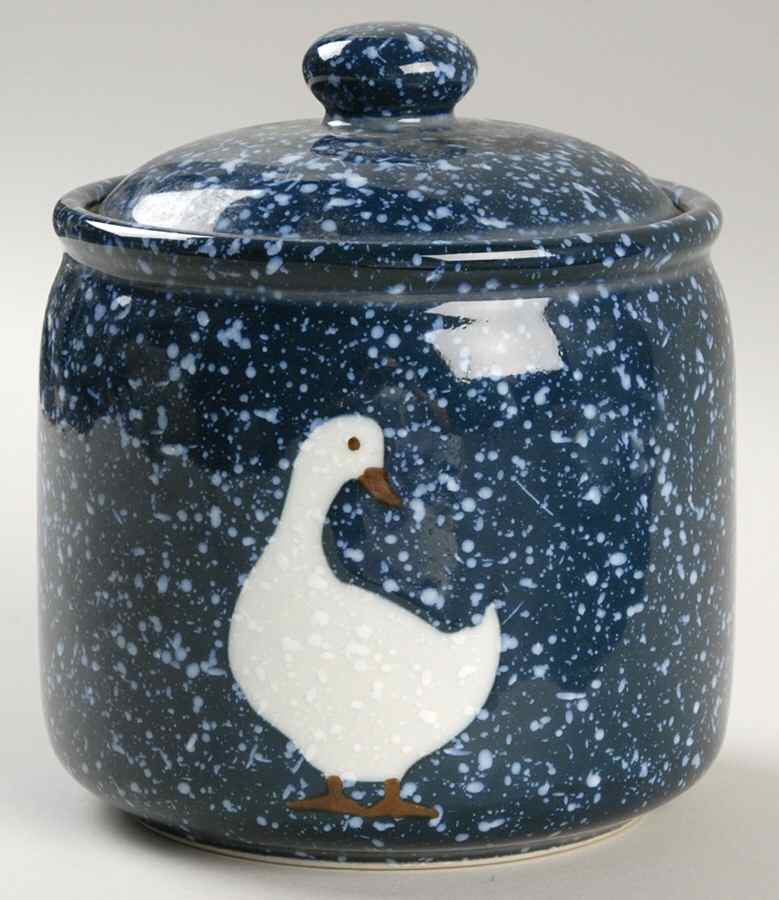 Spackled Goose Small Canister & Lid by Otagiri-1
