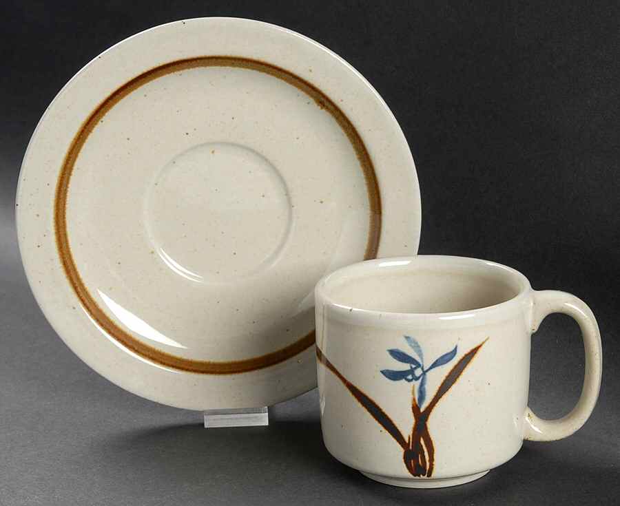 Wild Iris Flat Cup & Saucer Set by Otagiri-1