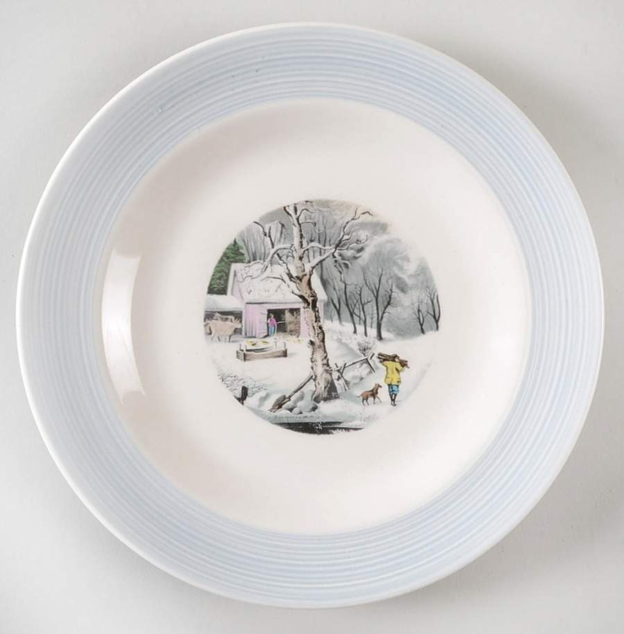 Currier & Ives Salad Plate by Ovington's-1