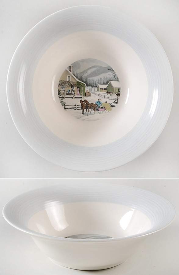 Currier & Ives 8" Round Vegetable Bowl by Ovington's-1