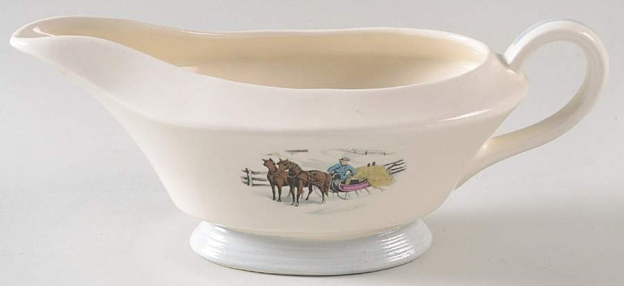 Currier & Ives Gravy Boat by Ovington's-1