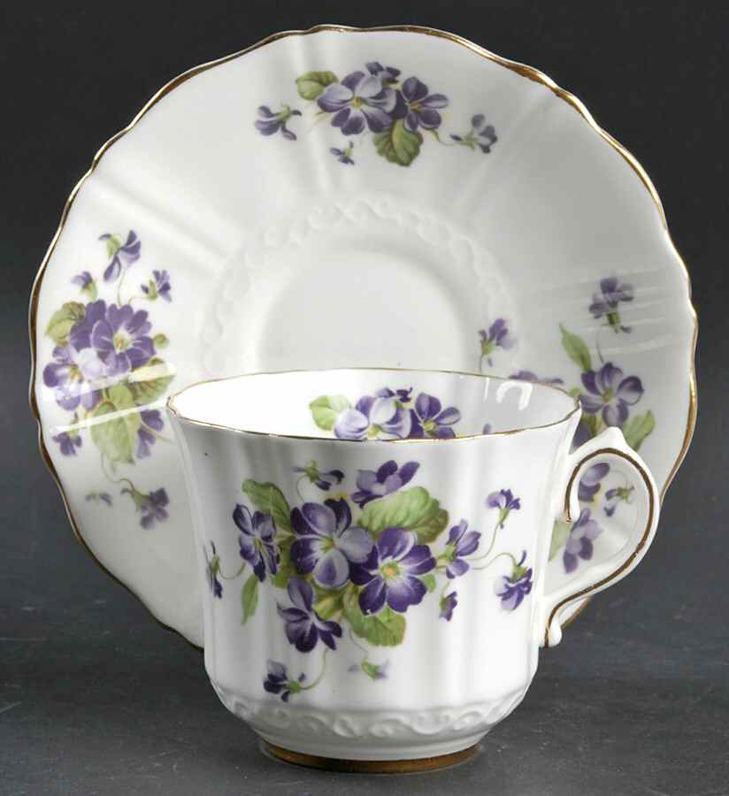 2986 Flat Cup & Saucer Set by Old Royal (England)-1