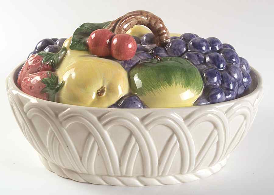 Fruit Basket Oval Covered Vegetable by Otagiri-1