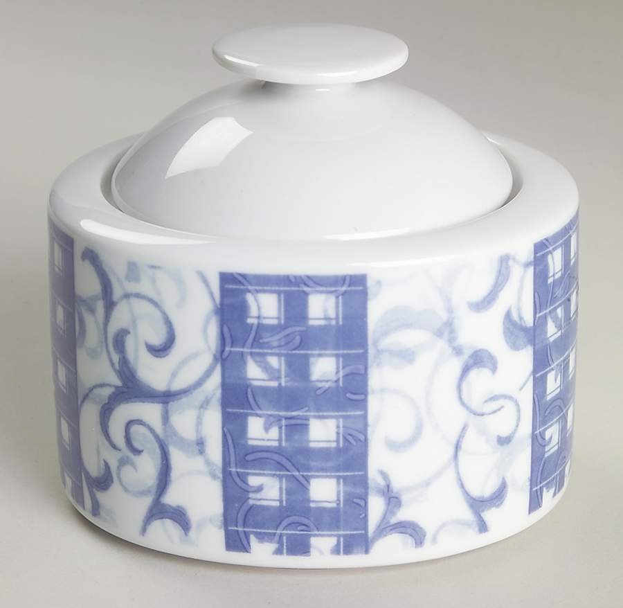 Blue Heather Sugar Bowl & Lid by Oneida-1